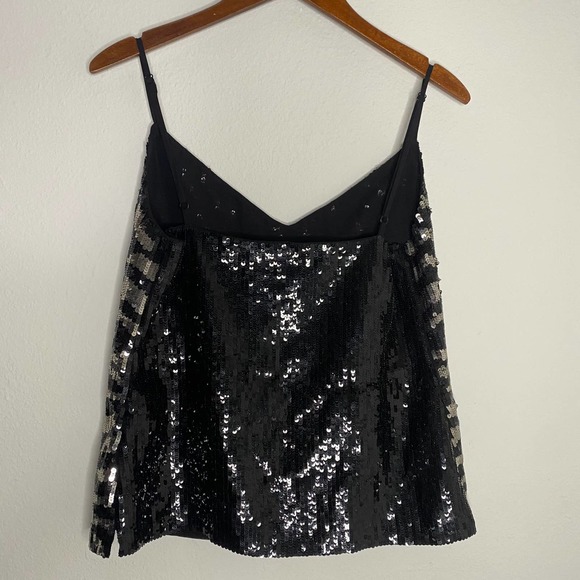 L'AGENCE Jane Sequin Zebra V Neck Tank Top Blouse NWOT XS - Picture 4 of 5